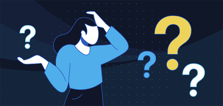 Common vCISO FAQs: A person holding their hand to their head in confusion with question marks floating around.